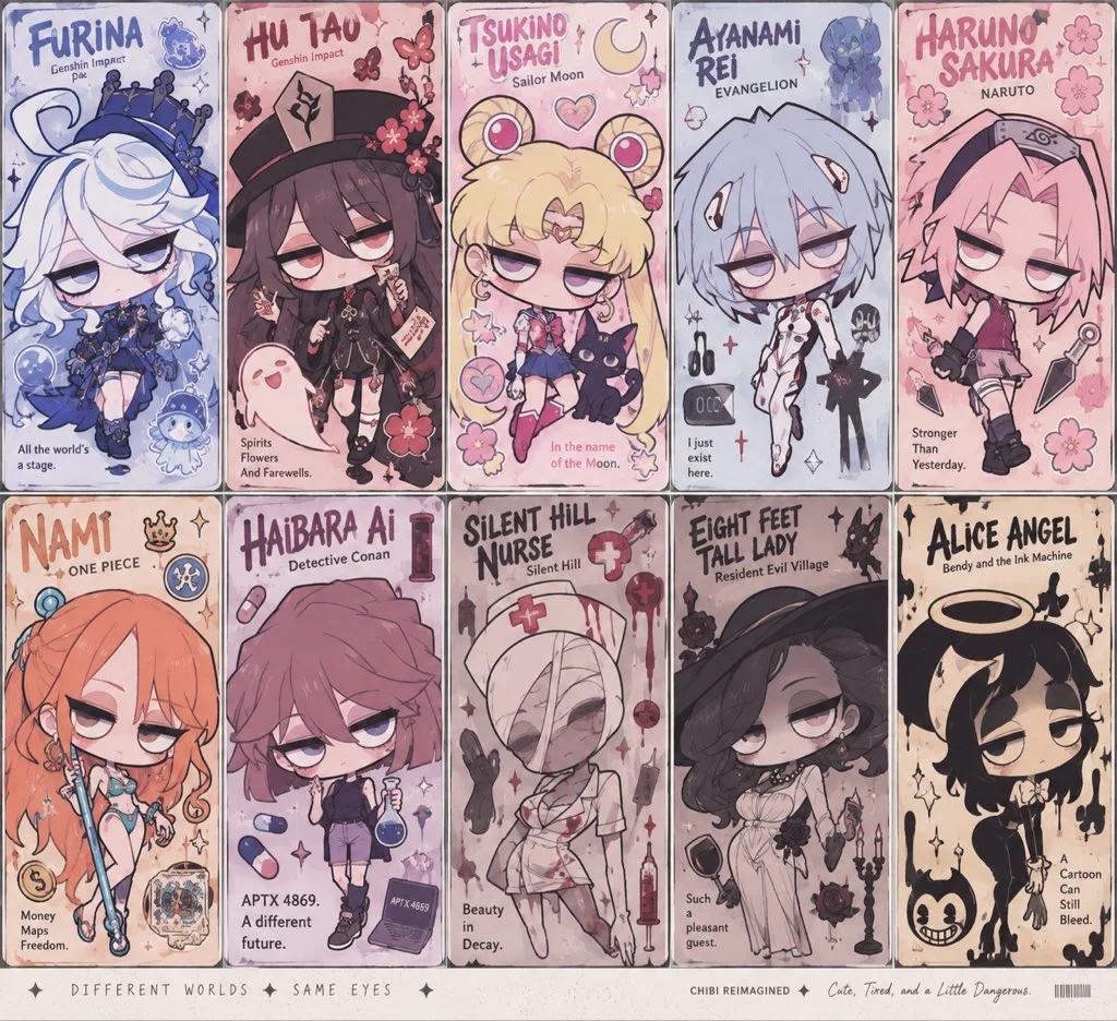 Deadpan Chibi 风格提示词真实体验评测：半睁厌世眼怎么画出来 图片4