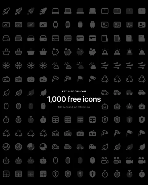 Keyline Icons 免费图标资源推荐：1114 个图标四种风格，商用无需署名 图片1