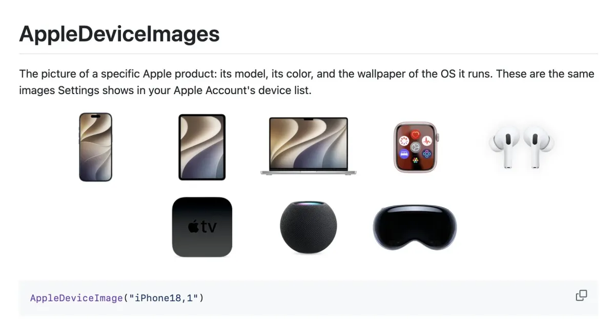 AppleDeviceImages 开源库：按机型取 Apple 官方设备图片，SwiftUI 直接调用 图片1