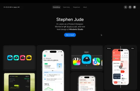 Stephen Jude 作品集网站：资深设计师改版实录，个人作品集设计参考 图片1